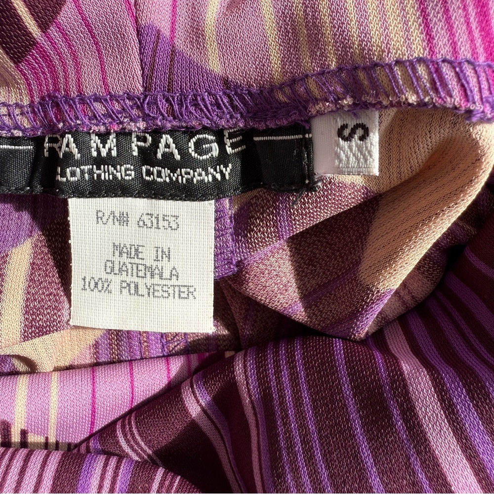 Vintage Rampage Dress Size S Purple Geometric Cowl Neck Midi - Picture 8 of 9